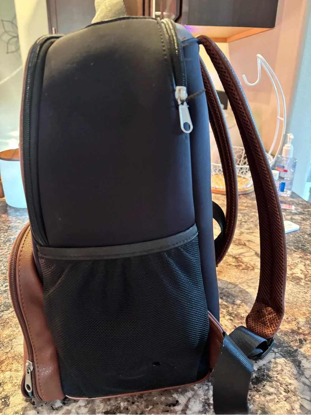 Freshly Picked  Two-Tone Brown and Black Diaper Bag Backpack